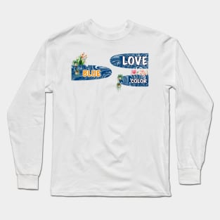 Love Flower Geometric Blue Colorful #45 Long Sleeve T-Shirt